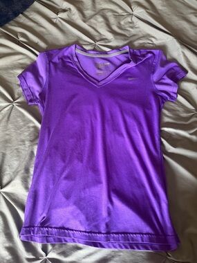 Nike Purple V-Neck Dri-FIT Performance Tee